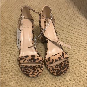 Target High Block Heel Pumps in Leopard Print